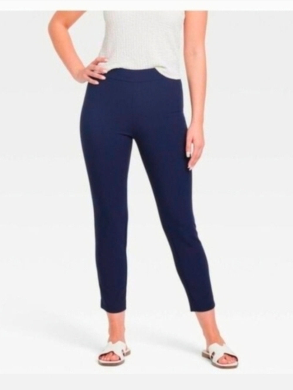 A New Day Women's Long High-Rise Skinny Ankle Pull-On Pants, Navy Size 4
